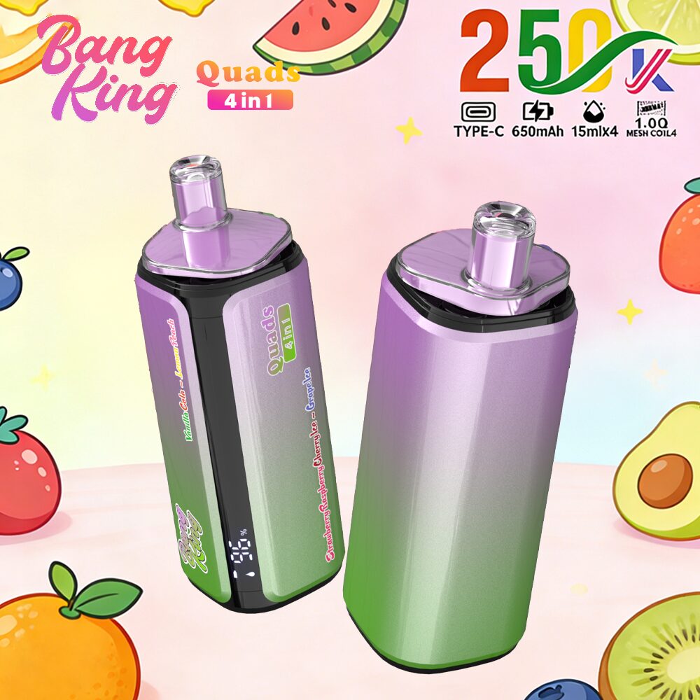 Bang King 250000 250K Puffs 4 In 1 Flavors Original Rechargeable LED Display Disposable Vape - Image 5