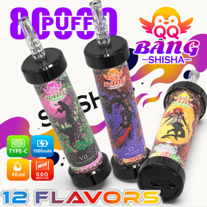 QQ Bang Shisha 80K Leather Edition Disposable Vape – Rechargeable DTL Big Cloud Hookah Vape  - BangVapes