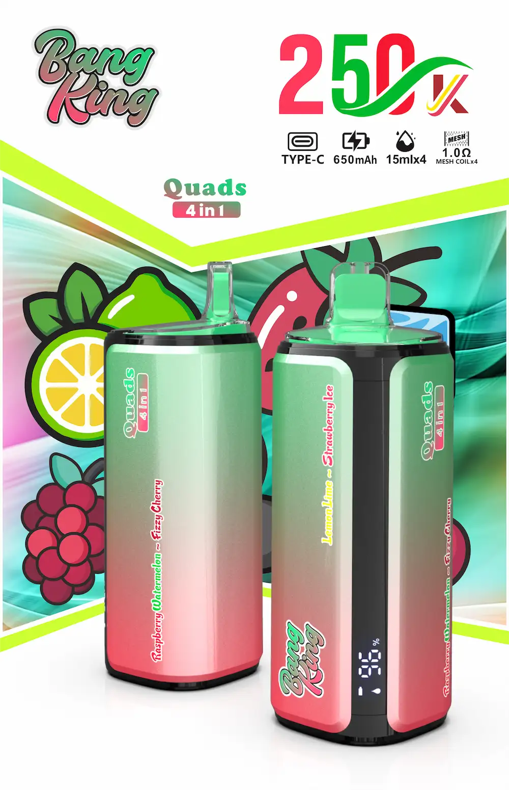 Bang King 250000 (250K) Puffs 4 in 1 Disposable Vape - Image 8