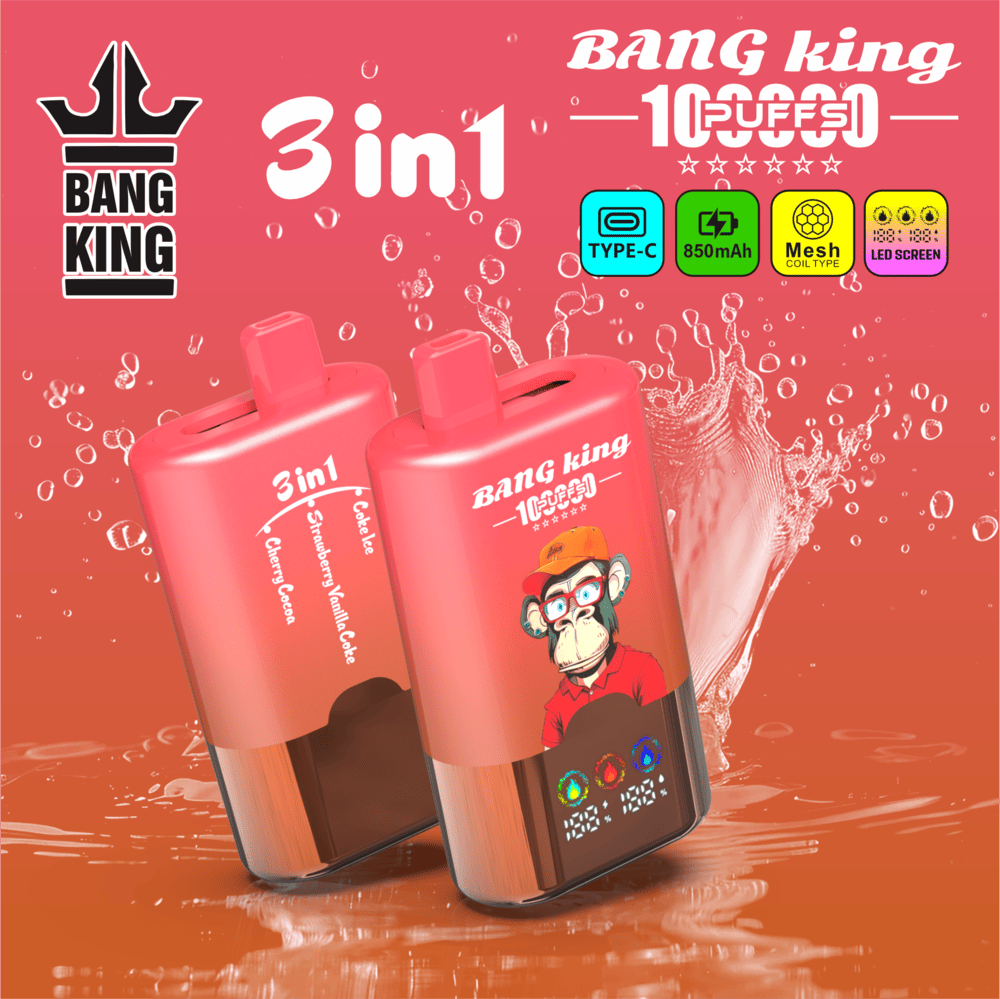 Bang King 100000 100K Puffs 3 In 1 Flavors Original Rechargeable LED Display Disposable Vape - Image 20
