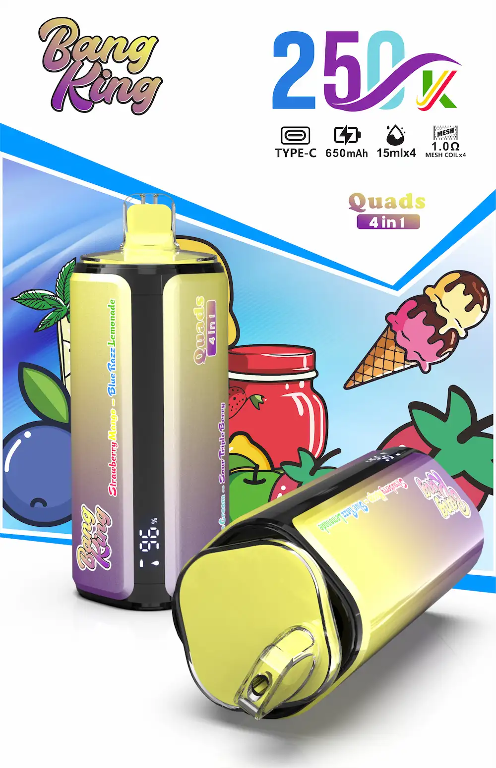 Bang King 250000 (250K) Puffs 4 in 1 Disposable Vape - Image 10