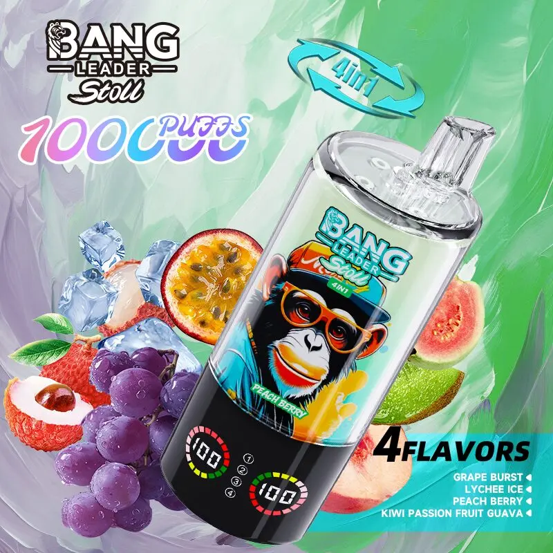 Bang Leader Stoll 100K 100000 Puffs 4 in 1 Flavors & Quad Mesh Coil LED Display Disposable Vape - Image 8