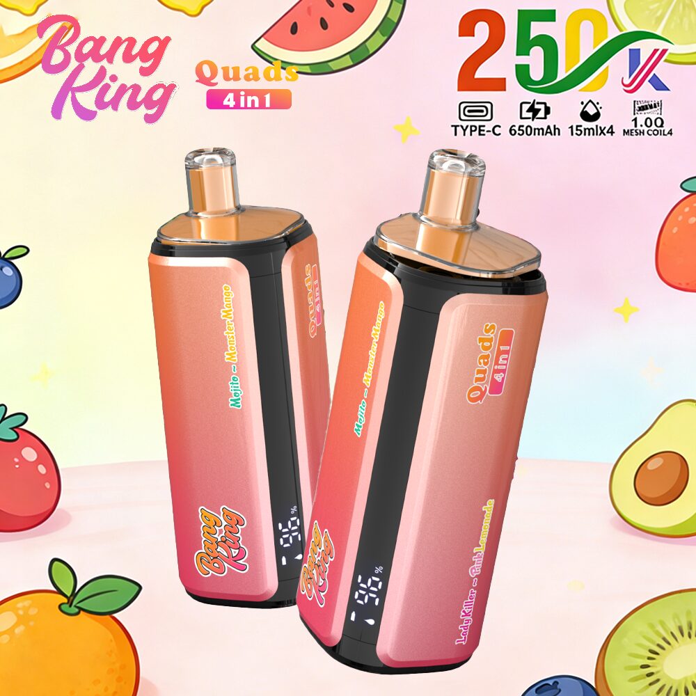 Bang King 250000 250K Puffs 4 In 1 Flavors Original Rechargeable LED Display Disposable Vape - Image 13