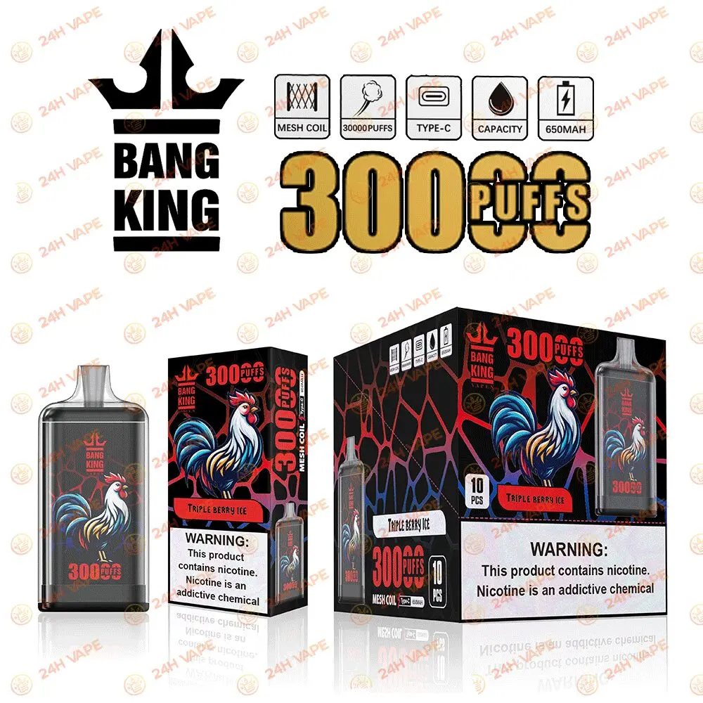 Bang King Crystal 30000 30K Puffs 2% 3% 5% Nicotine Hottest Disposable Vape - Image 6