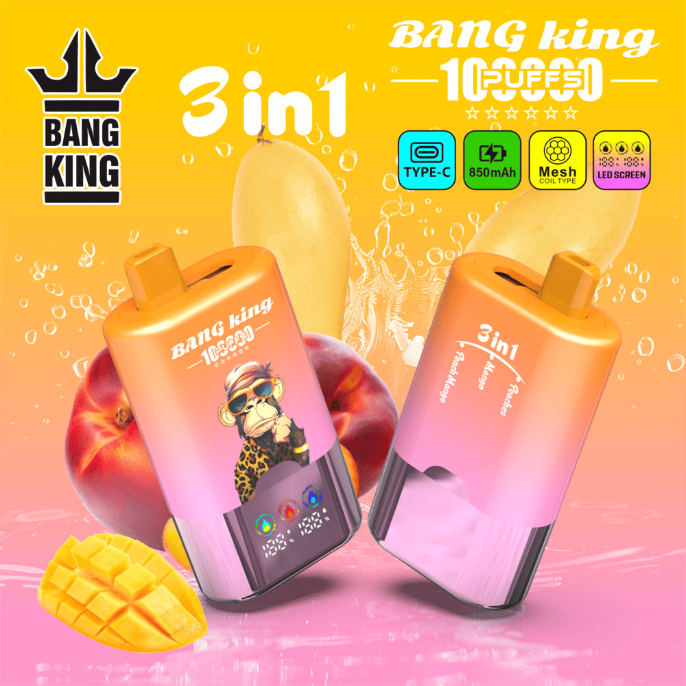 Bang King 100000 100K Puffs 3 In 1 Flavors Original Rechargeable LED Display Disposable Vape - Image 14