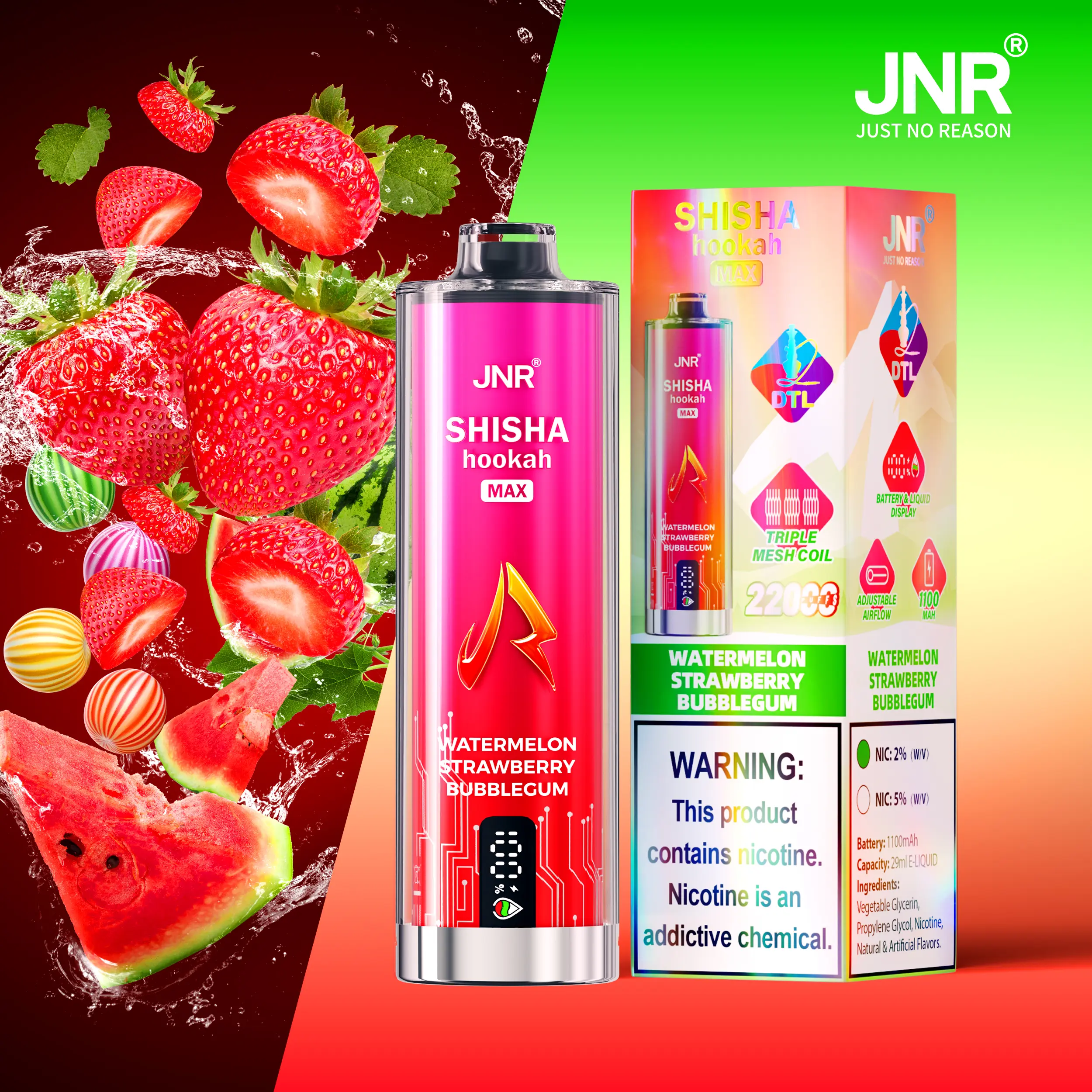 JNR Shisha Max 22000 22K Puffs Original Hookah Edition Disposable Vape Pen - Image 6