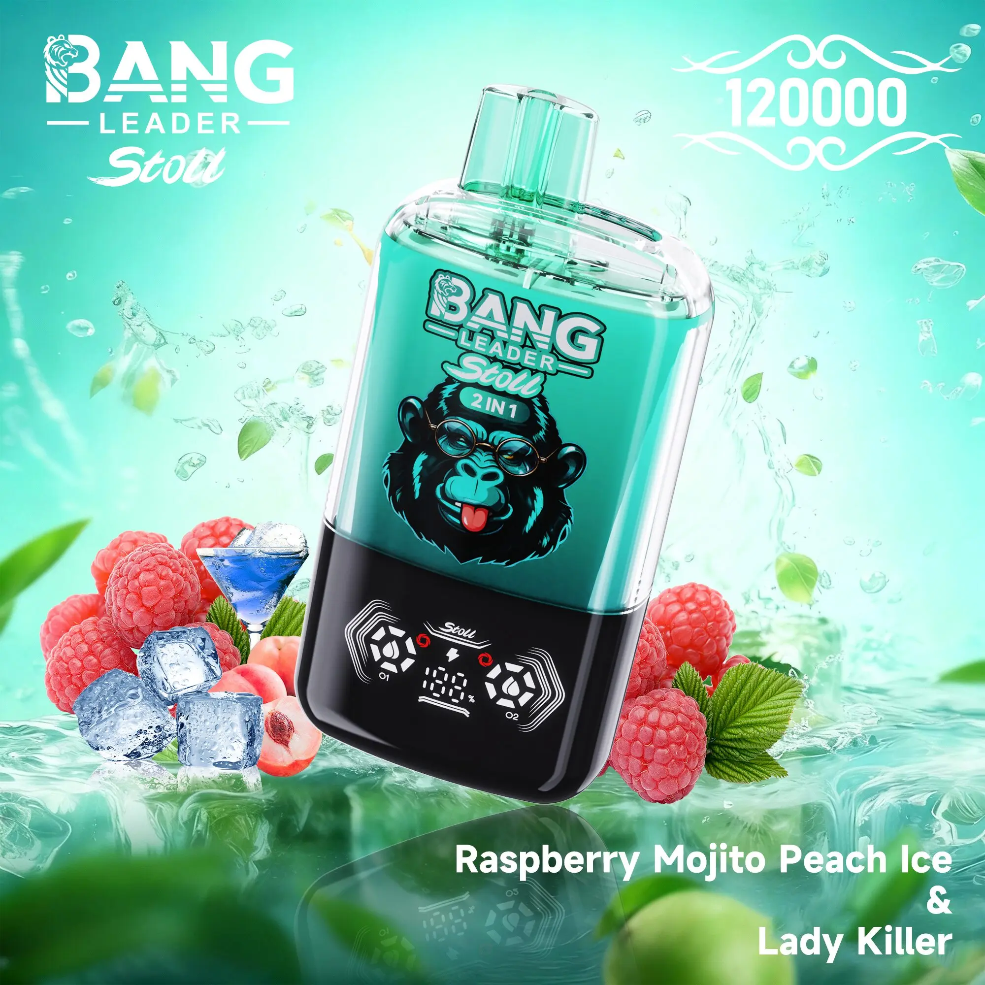 Bang Leader Stoll 120K 120000 Puffs Double Taste&Anti-Leak Design LED Display Disposable Vape - Image 12