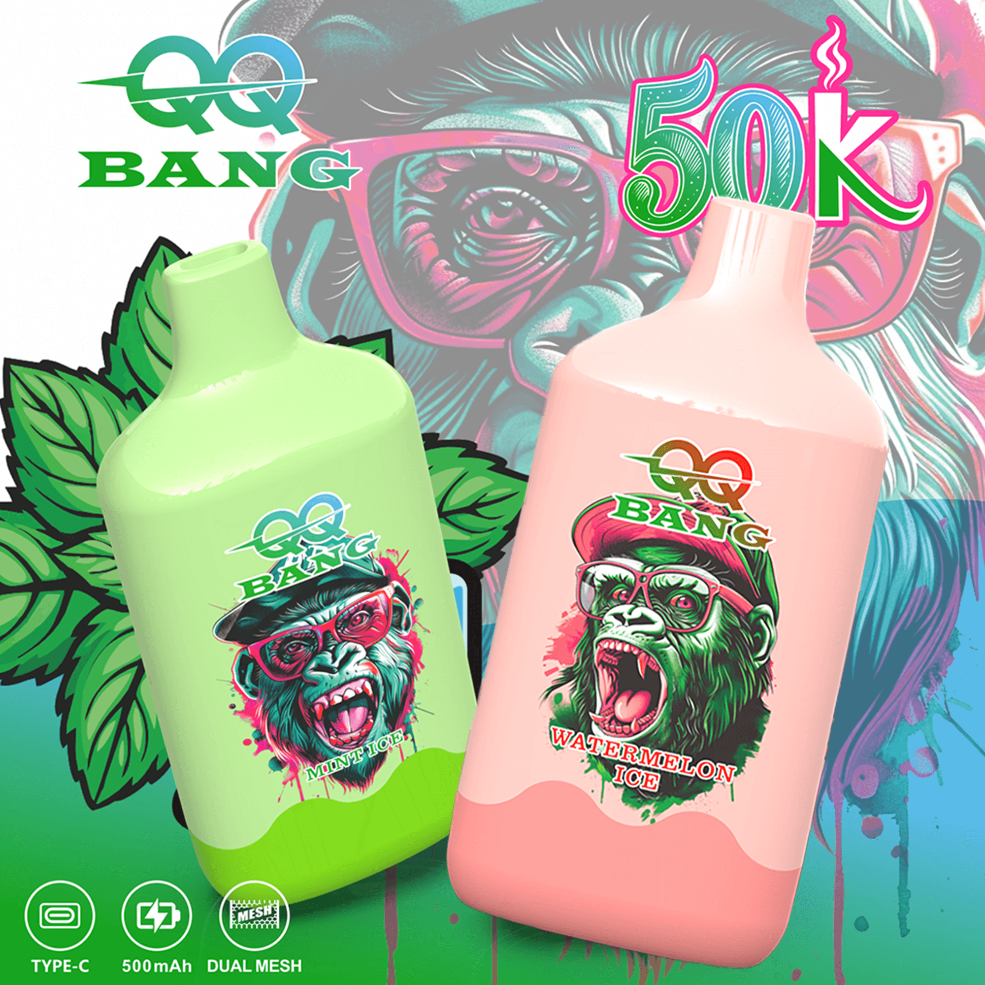 QQ Bang 50K Disposable Vape – 50,000 Puffs Single Flavor Long-Lasting Rechargeable Device - BangVapes