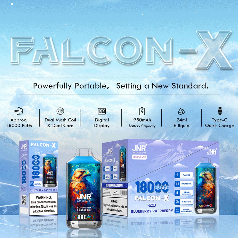JNR FALCON X 18000 18k Puffs Original Model LED Display Disposable Vape - Image 3