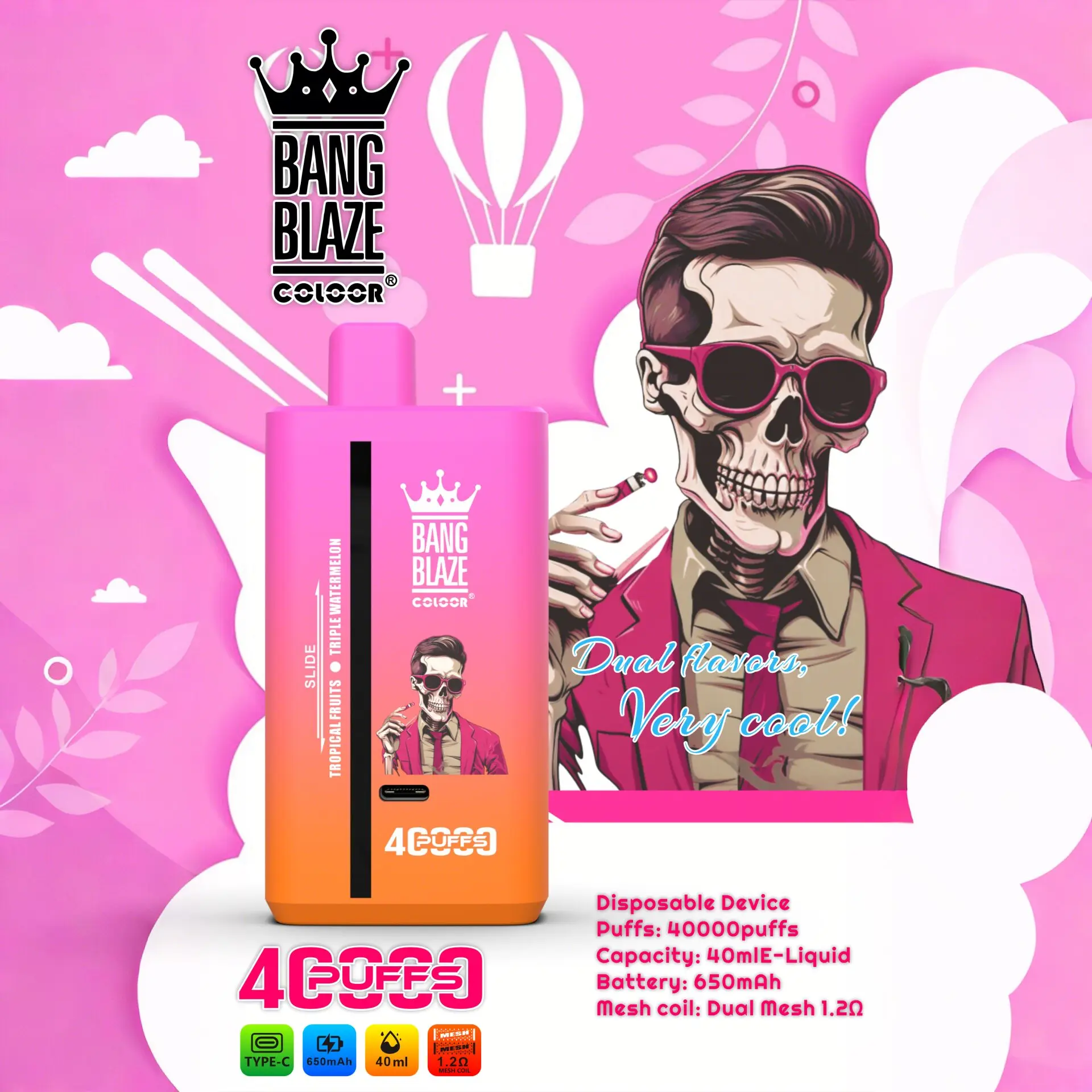 Bang Blaze 40000 40K Puffs 2% 3% 5% Nicotine Double Taste Disposable Vape - Image 4