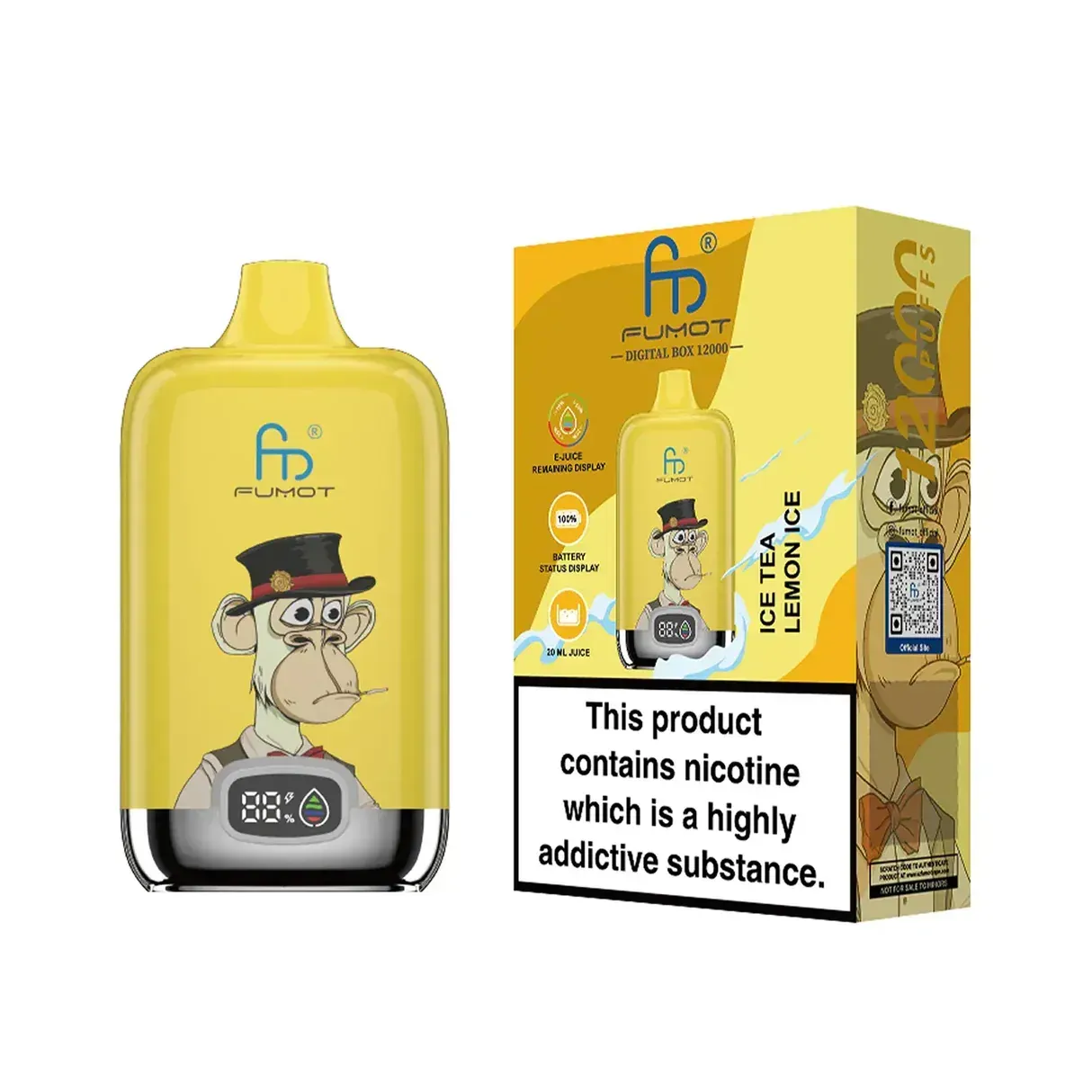 Fumot Tornado Digital Box 12K – Disposable Vape with 50+ Flavors - Image 32