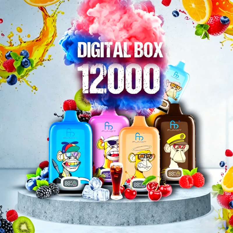Fumot Tornado Digital Box 12K – Disposable Vape with 50+ Flavors