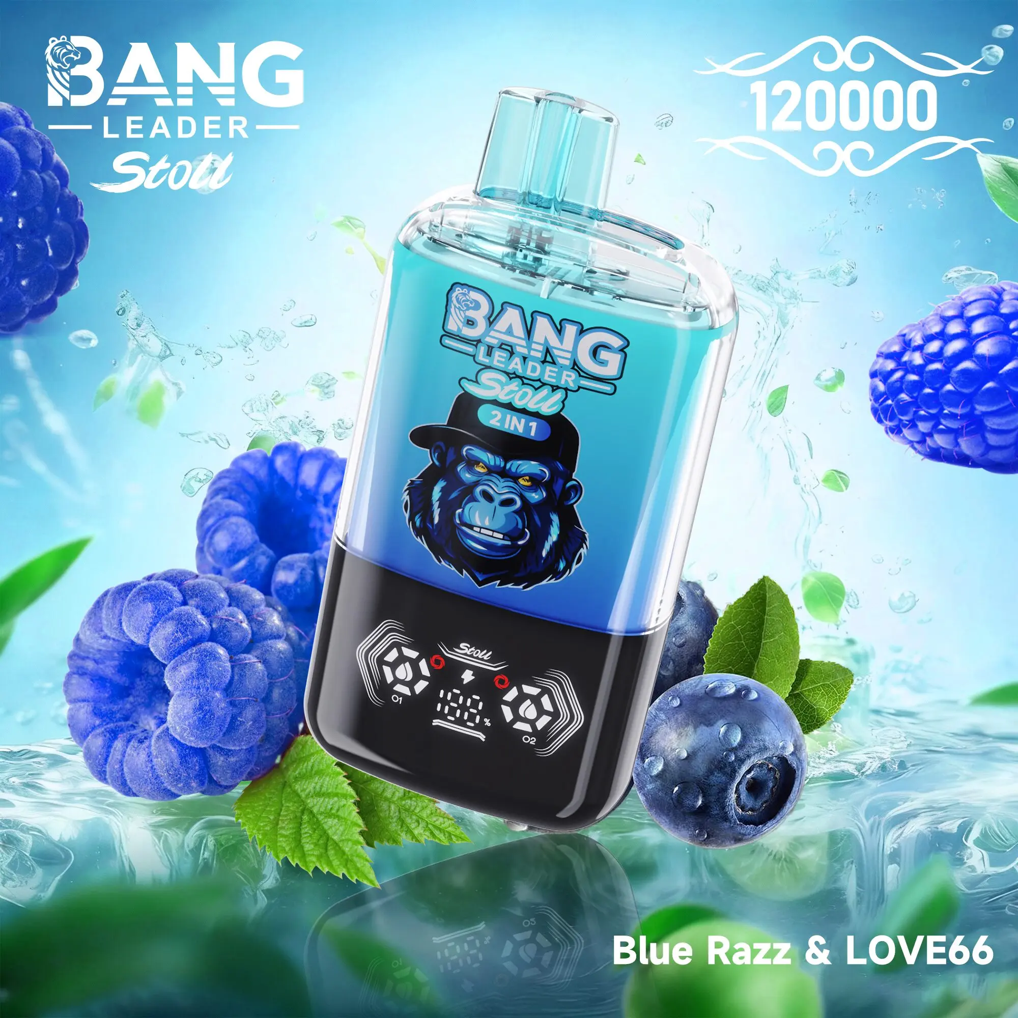 Bang Leader Stoll 120K 120000 Puffs Double Taste&Anti-Leak Design LED Display Disposable Vape - Image 4
