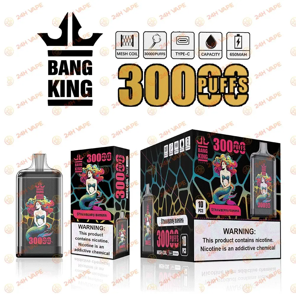 Bang King Crystal 30000 30K Puffs 2% 3% 5% Nicotine Hottest Disposable Vape - Image 12