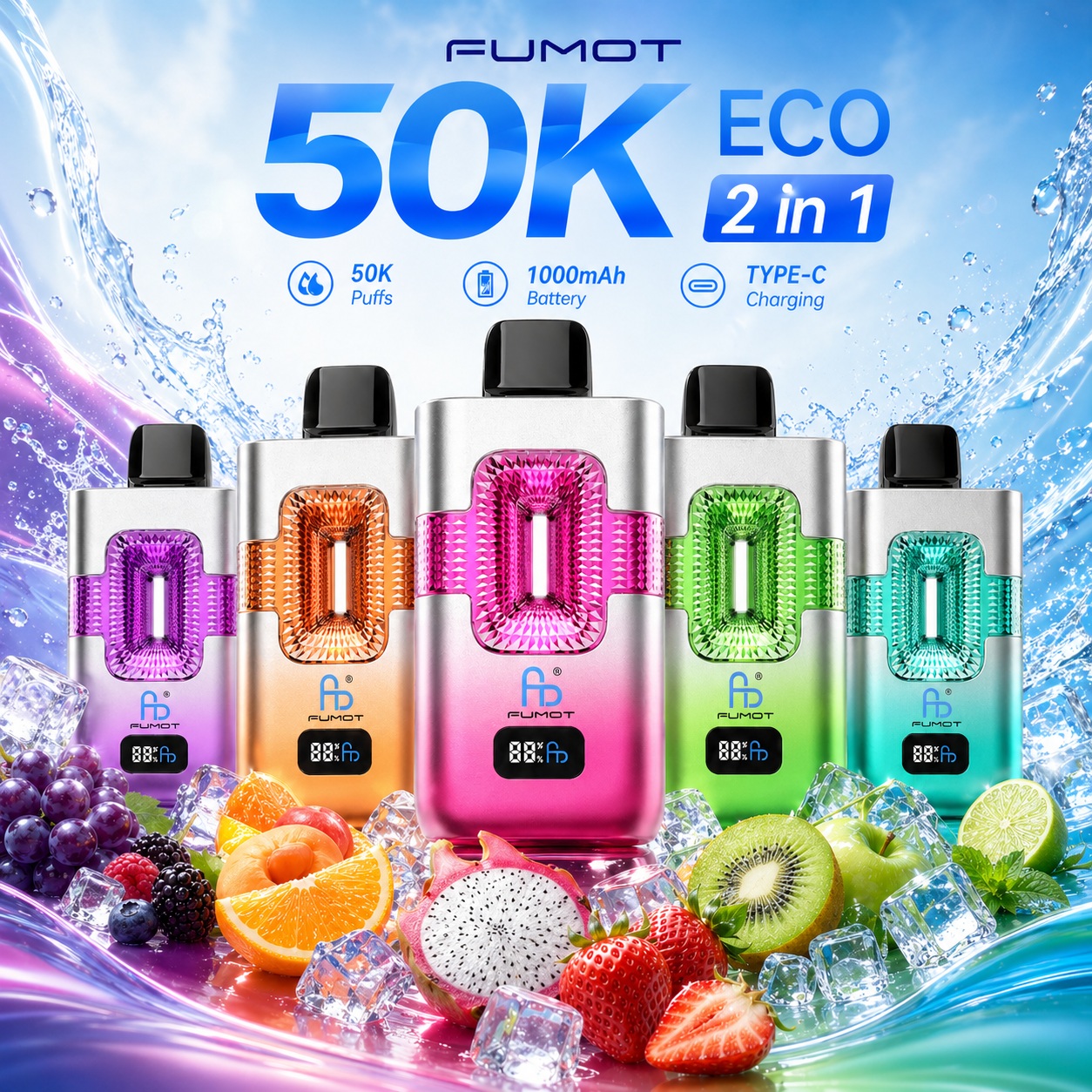 FUMOT ECO 50000 Puffs - 2 Flavors in 1 - Image 3