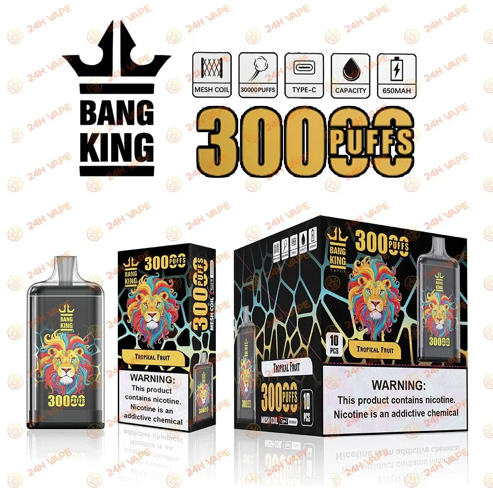 Bang King Crystal 30000 30K Puffs 2% 3% 5% Nicotine Hottest Disposable Vape - Image 4