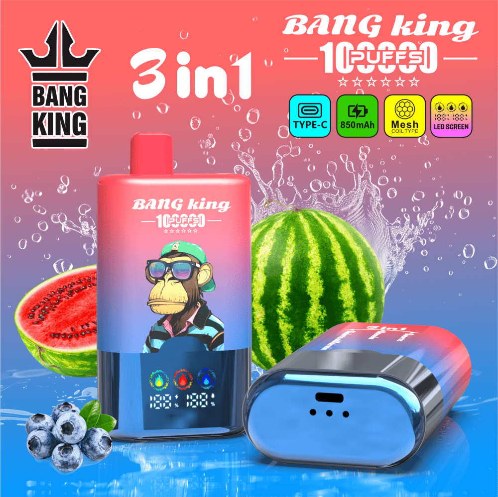 Bang King 100000 100K Puffs 3 In 1 Flavors Original Rechargeable LED Display Disposable Vape - Image 24