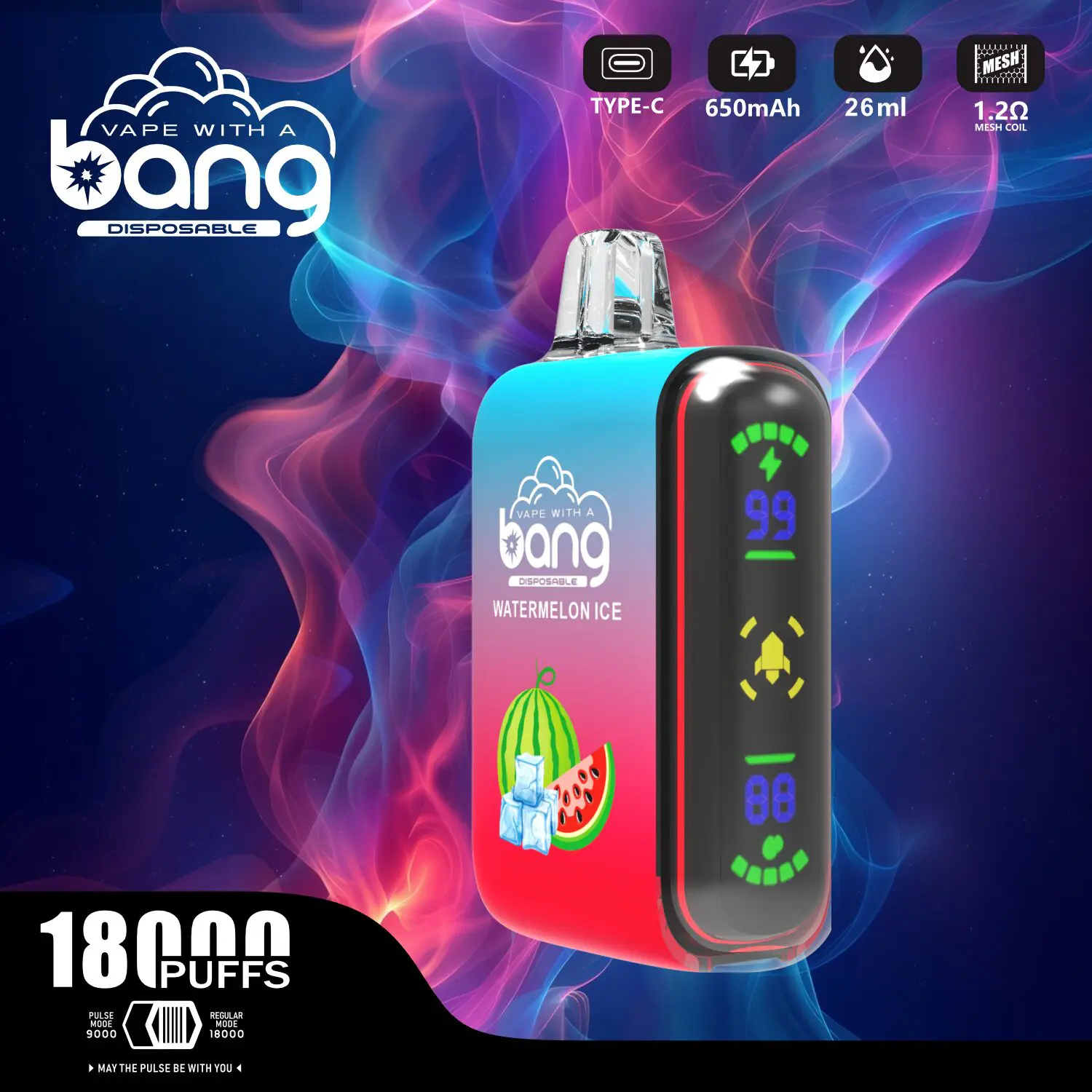 Bang Rocket 18000 Puffs Dual Mesh Disposable Vape Electronic Cigarette Pod - Image 2