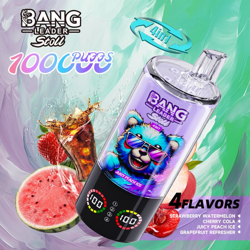 Bang Leader Stoll 100K 100000 Puffs 4 in 1 Flavors & Quad Mesh Coil LED Display Disposable Vape - Image 19