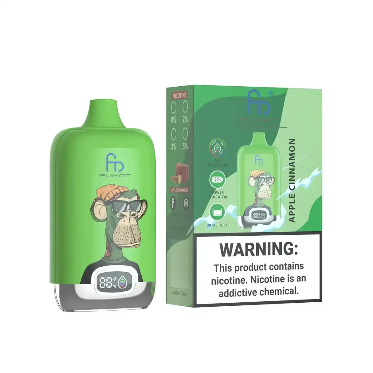 Fumot Tornado Digital Box 12K – Disposable Vape with 50+ Flavors - Image 48