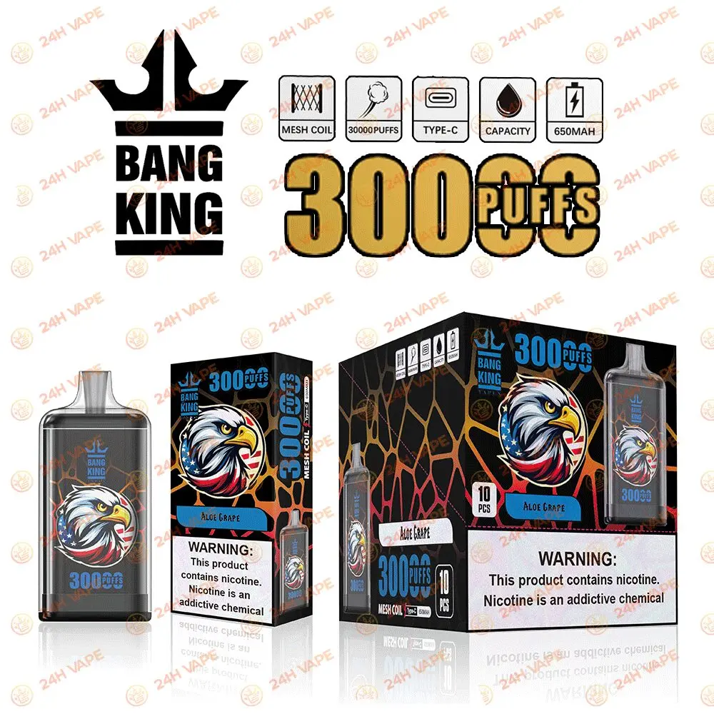 Bang King Crystal 30000 30K Puffs 2% 3% 5% Nicotine Hottest Disposable Vape - Image 24